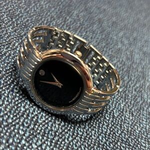 Movado Silver Bracelet Watch with Black Dial T4A4028KCCUE